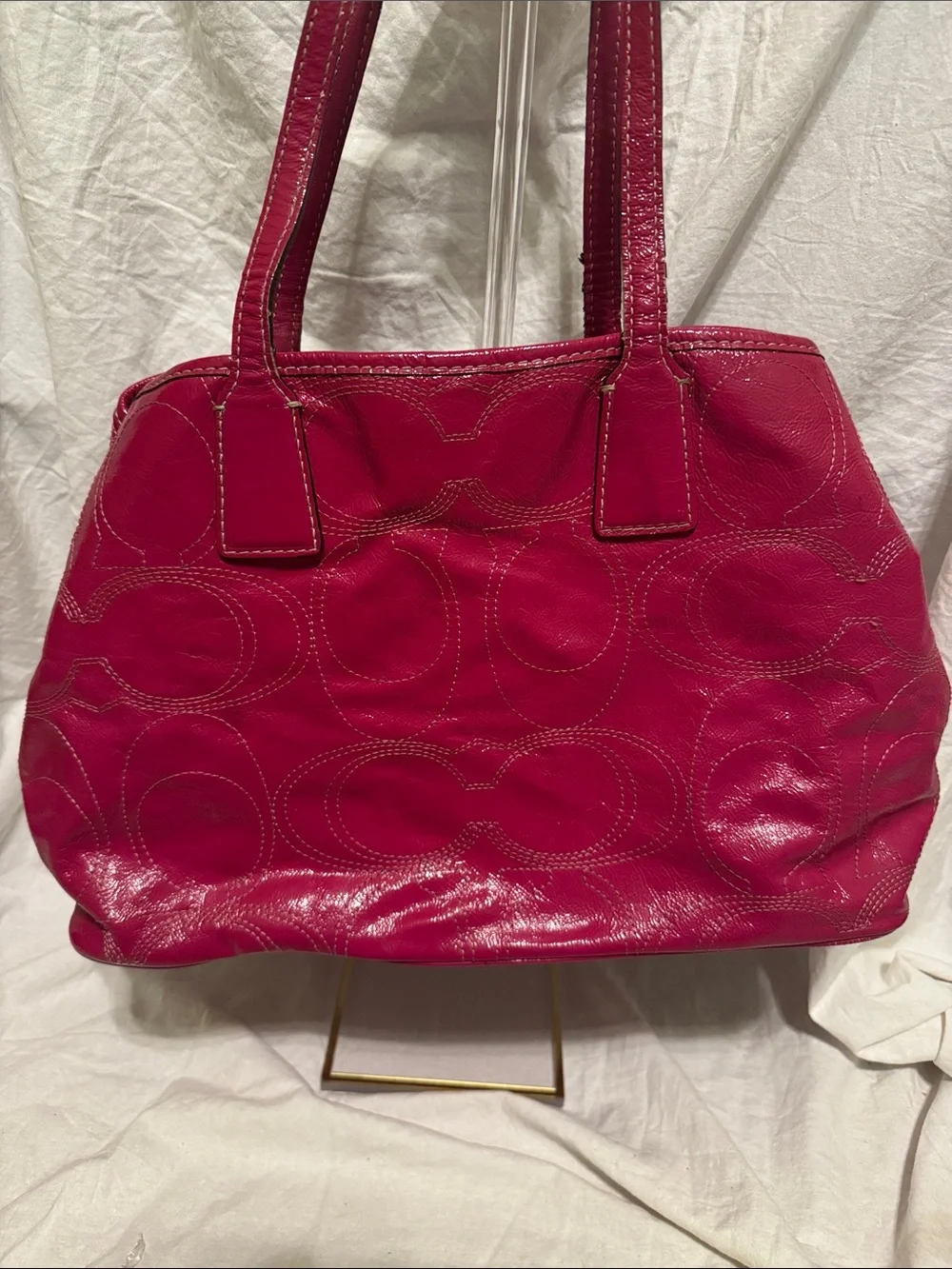 Coach Fuchsia Leather Signature Tote